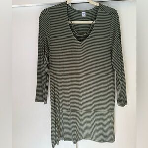 Old Navy Olive Striped Tunic Top NWOT